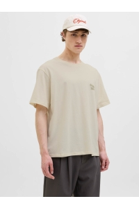 JACK&JONES ORIGINALS JORACAPULCO TYPE TEE SS CREW NECK antique white