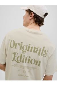 JACK&JONES ORIGINALS JORACAPULCO TYPE TEE SS CREW NECK antique white