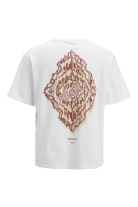 JACK&JONES ORIGINALS JORHYDRA PATTERN TEE SS CREW NECK bright white