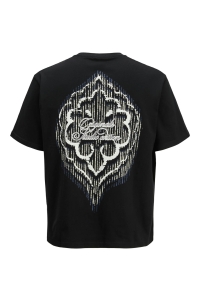 JACK&JONES ORIGINALS JORHYDRA PATTERN TEE SS CREW NECK black