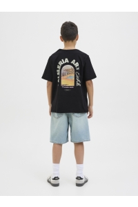 jack en jones boys JORALMERIA WORLD TEE SS CREW NECK J: black
