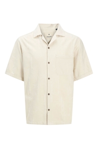 JACK%JONES PREMIUM JPRBLULUKE JACQUARD RESORT S/S SHIR: almond milk