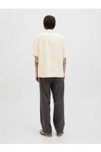 JACK%JONES PREMIUM JPRBLULUKE JACQUARD RESORT S/S SHIR: almond milk
