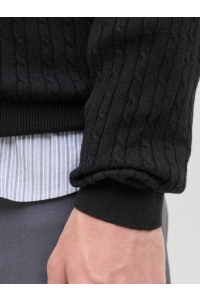 JJEEMIL KNIT CABLE CREW NECK NOOS black
