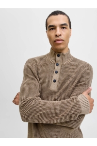 JACK&JONES ORIGINALS JJETHAN KNIT HIGH NECK crockery/twist w. canteen. butto