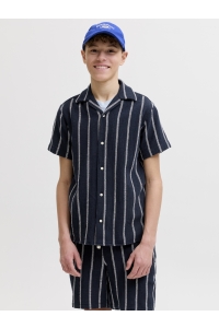 Jack and Jones boys JJECOBA STRIPE RESORT SHIRT SS SN J: sky captain/stripes