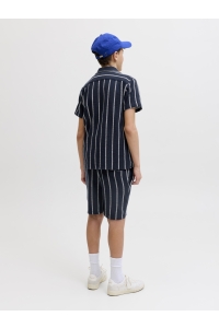 Jack and Jones boys JJECOBA STRIPE RESORT SHIRT SS SN J: sky captain/stripes