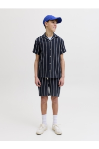 Jack and Jones boys JJECOBA STRIPE RESORT SHIRT SS SN J: sky captain/stripes