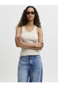Jack and Jones JXFRIDA SL U-NECK TOP JRS NOOS oatmeal/melange