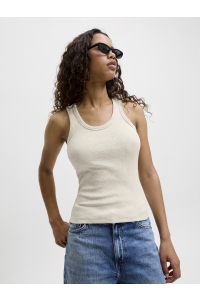 Jack and Jones JXFRIDA SL U-NECK TOP JRS NOOS oatmeal/melange