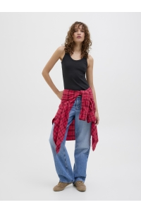 Jack and Jones JXFRIDA SL U-NECK TOP JRS NOOS black