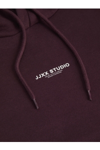 Jack and Jones JXSTUDIO VESTERBRO LS RLX HOOD SWT : winetasting/bright white jjxx st