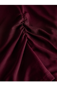 JACK&JONES ORIGINALS JXMINNA MESH LS TOP WVN LN cabernet