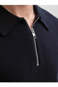 JACK%JONES PREMIUM JPRBLAMILANO STITCH KNIT ZIP POLO S: night sky