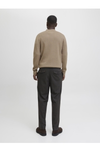 Jack and Jones JPRBLAMILANO STITCH KNIT ZIP POLO S: greige/melange