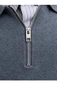 Jack and Jones JPRBLAMILANO STITCH KNIT ZIP POLO S: turbulence/melange