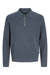 Jack and Jones JPRBLAMILANO STITCH KNIT ZIP POLO S: turbulence/melange