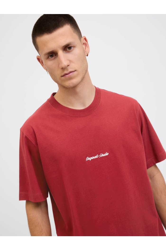 JACK&JONES ORIGINALS JORNORREBRO EMB TEE SS CREW NECK NO: tibetan red