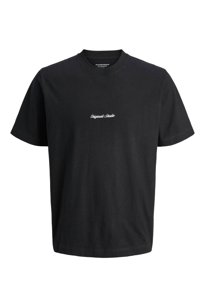 JACK&JONES ORIGINALS JORNORREBRO EMB TEE SS CREW NECK NO: black