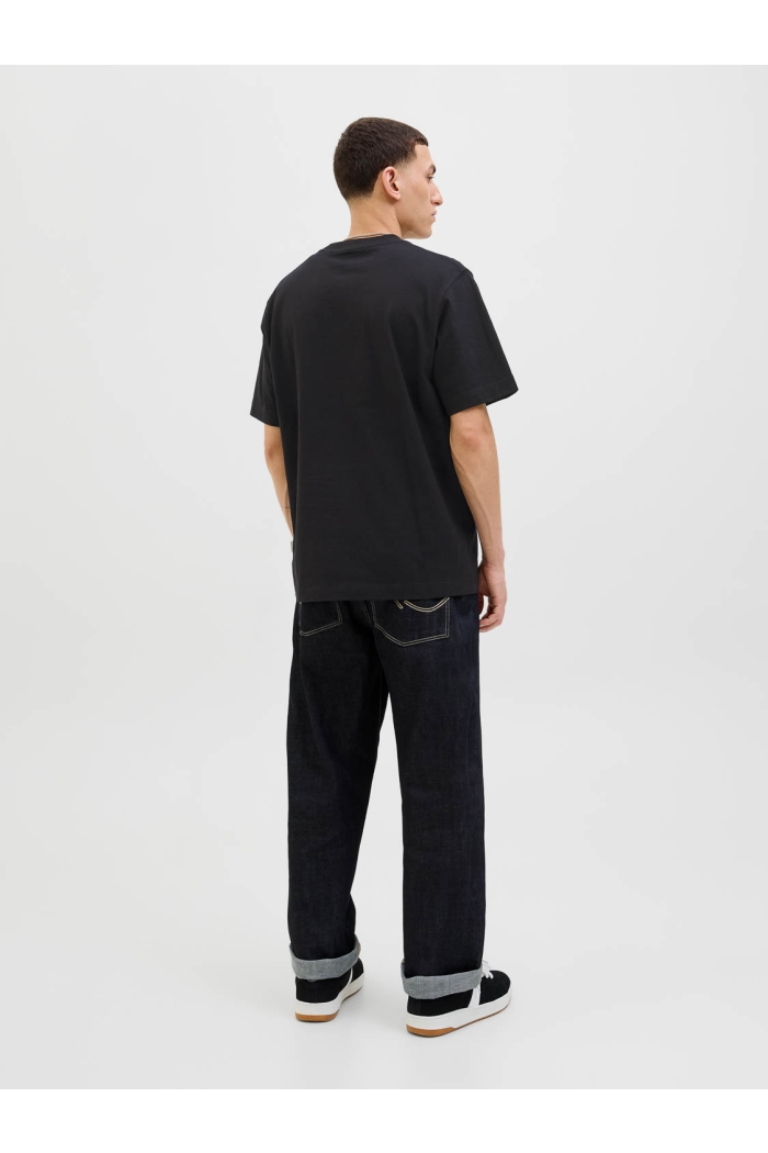 JACK&JONES ORIGINALS JORNORREBRO EMB TEE SS CREW NECK NO: black