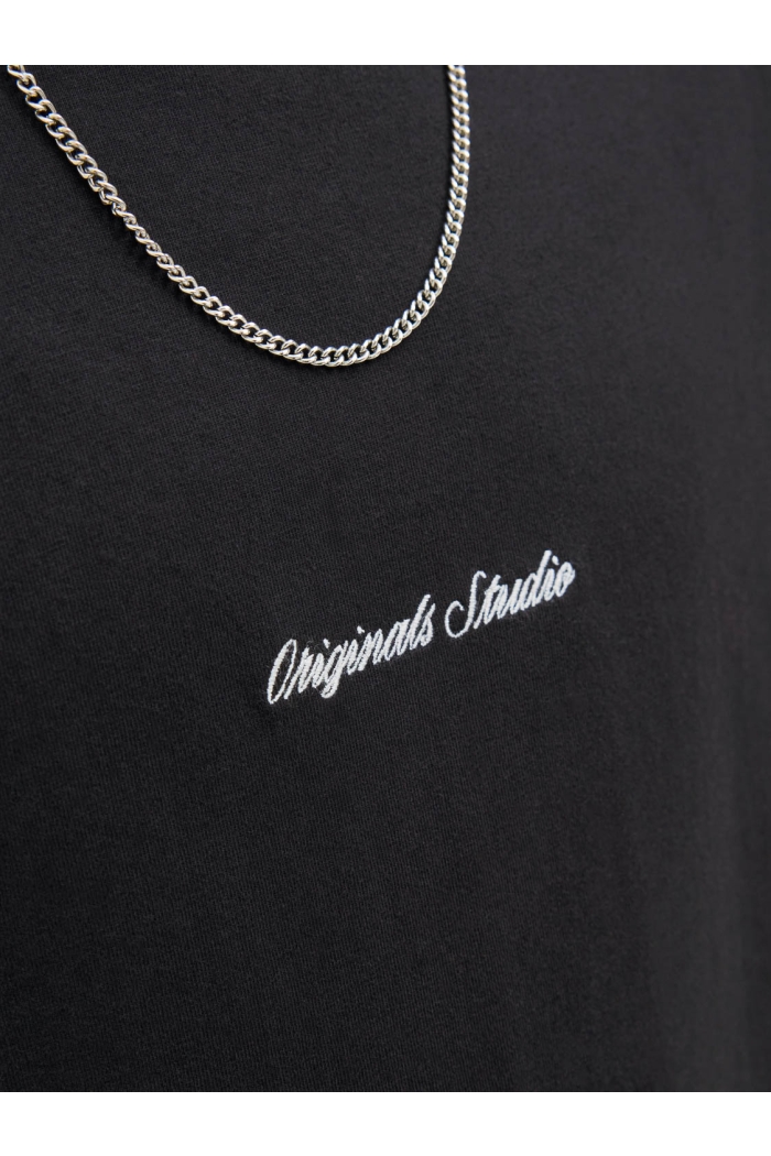 JACK&JONES ORIGINALS JORNORREBRO EMB TEE SS CREW NECK NO: black