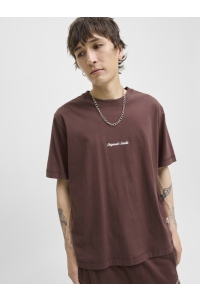 JACK&JONES ORIGINALS JORNORREBRO EMB TEE SS CREW NECK NO: deep mahogany