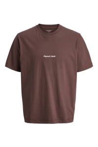 JACK&JONES ORIGINALS JORNORREBRO EMB TEE SS CREW NECK NO: deep mahogany