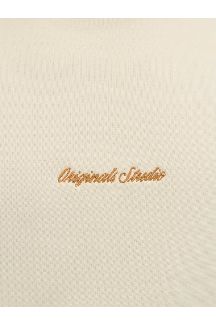 JACK&JONES ORIGINALS JORNORREBRO EMB SWEAT CREW NOOS antique white