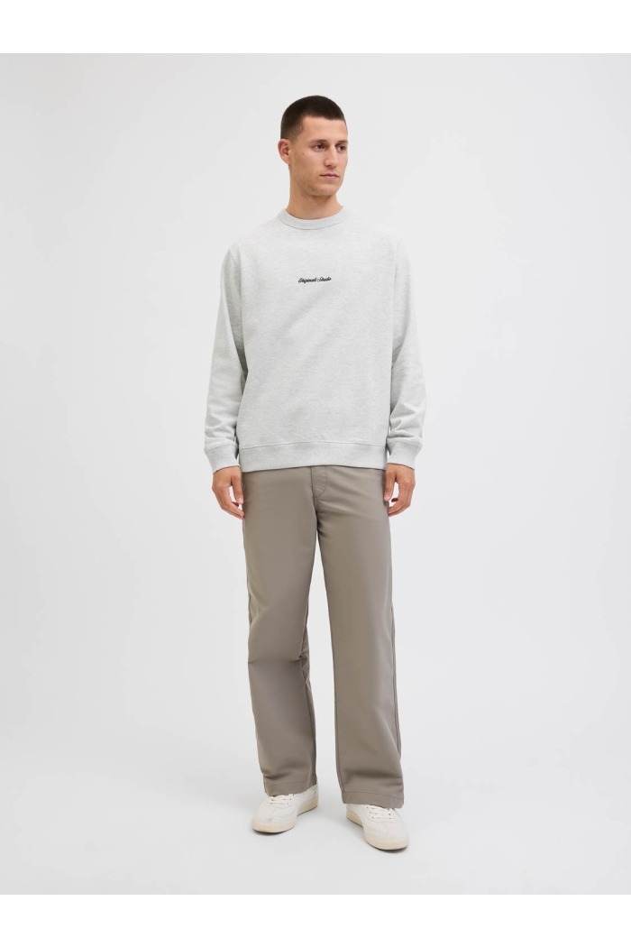 JACK&JONES ORIGINALS JORNORREBRO EMB SWEAT CREW NOOS white melange