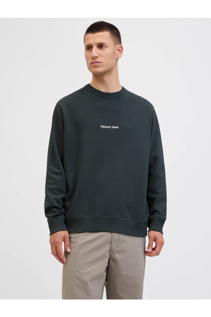 JACK&JONES ORIGINALS JORNORREBRO EMB SWEAT CREW NOOS forest river