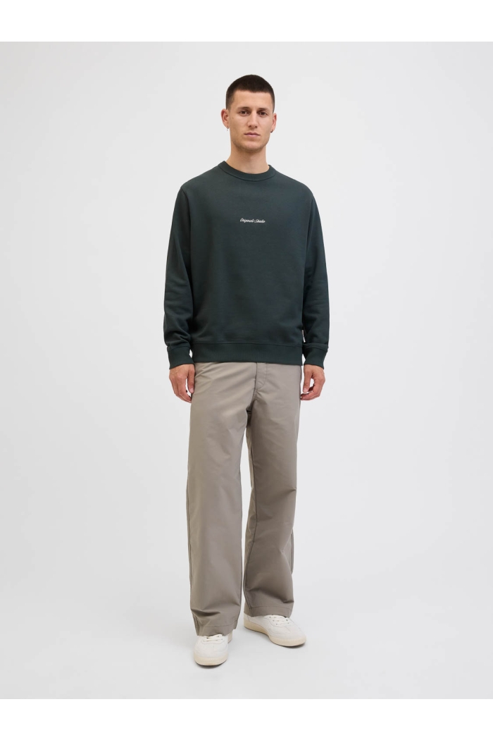 JACK&JONES ORIGINALS JORNORREBRO EMB SWEAT CREW NOOS forest river