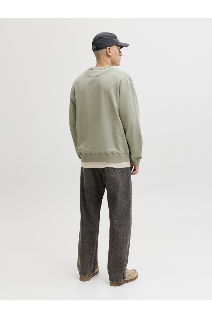 JACK&JONES ORIGINALS JORNORREBRO EMB SWEAT CREW NOOS seagrass