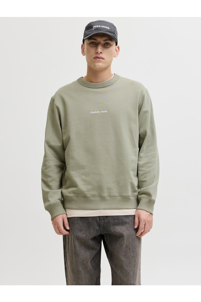 JACK&JONES ORIGINALS JORNORREBRO EMB SWEAT CREW NOOS seagrass