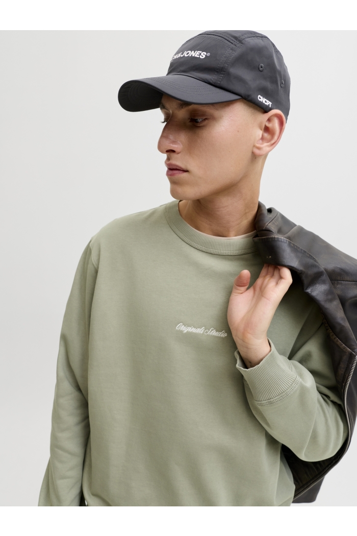 JACK&JONES ORIGINALS JORNORREBRO EMB SWEAT CREW NOOS seagrass