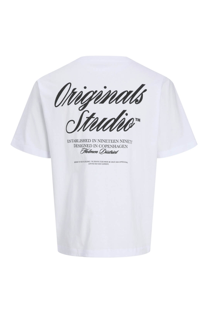 JACK&JONES ORIGINALS JORNORREBRO TYPO TEE SS CREW NECK N: bright white
