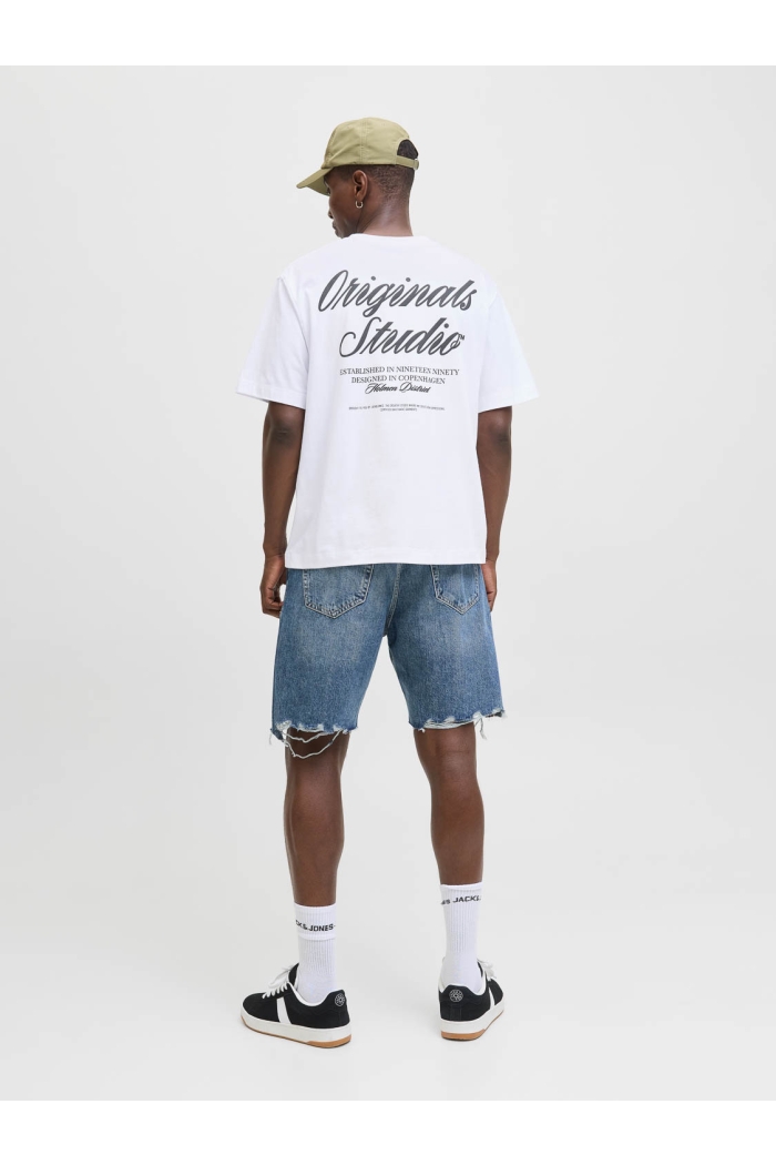 JACK&JONES ORIGINALS JORNORREBRO TYPO TEE SS CREW NECK N: bright white