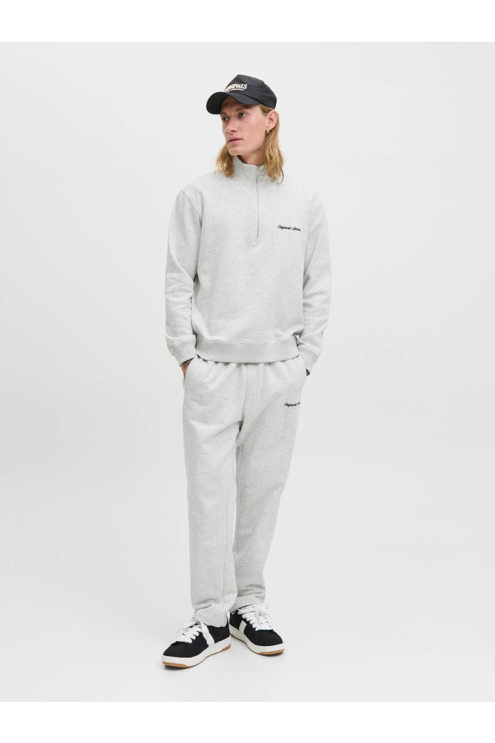 JACK&JONES ORIGINALS JORNORREBRO EMB SWEAT HIGH NECK SN white melange