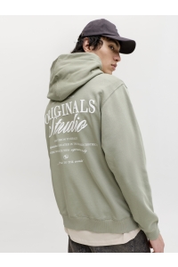 JACK&JONES ORIGINALS JORNORREBRO TYPO BACK SWEAT HOOD SN seagrass/ss26