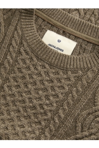 JACK%JONES PREMIUM JPRBLUSEAN KNIT CABLE CREW NECK SN malt ball/melange