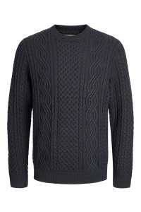 JACK%JONES PREMIUM JPRBLUSEAN KNIT CABLE CREW NECK SN dark navy