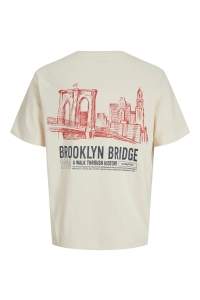 JACK&JONES ORIGINALS JORYORK BACK TEE SS CREW NECK antique white