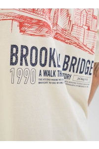 JACK&JONES ORIGINALS JORYORK BACK TEE SS CREW NECK antique white