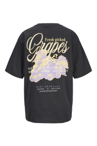 Jack and Jones JXSANDRA LOOSE SS TEE JRS phantom/grapes