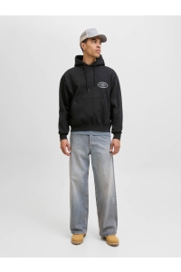 JACK&JONES ORIGINALS JORYORK GRAPHIC SWEAT HOOD black
