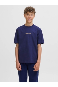 jack en jones boys JORNORREBRO EMB TEE SS CN NOOS JNR ocean cavern