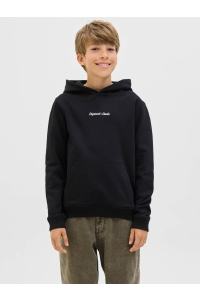 jack en jones boys JORNORREBRO EMB SWEAT HOOD NOOS JNR black