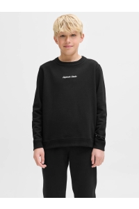 jack en jones boys JORNORREBRO EMB SWEAT CREW NOOS JNR black