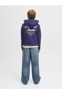 jack en jones boys JORNORREBRO TYPO BACK SWEAT HOOD SN: ocean cavern