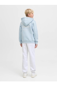 jack en jones boys JORNORREBRO TYPO BACK SWEAT HOOD SN: skyway