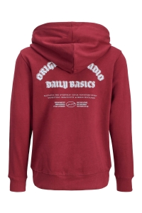 jack en jones boys JORMEADOWS SWEAT HOOD JNR tibetan red